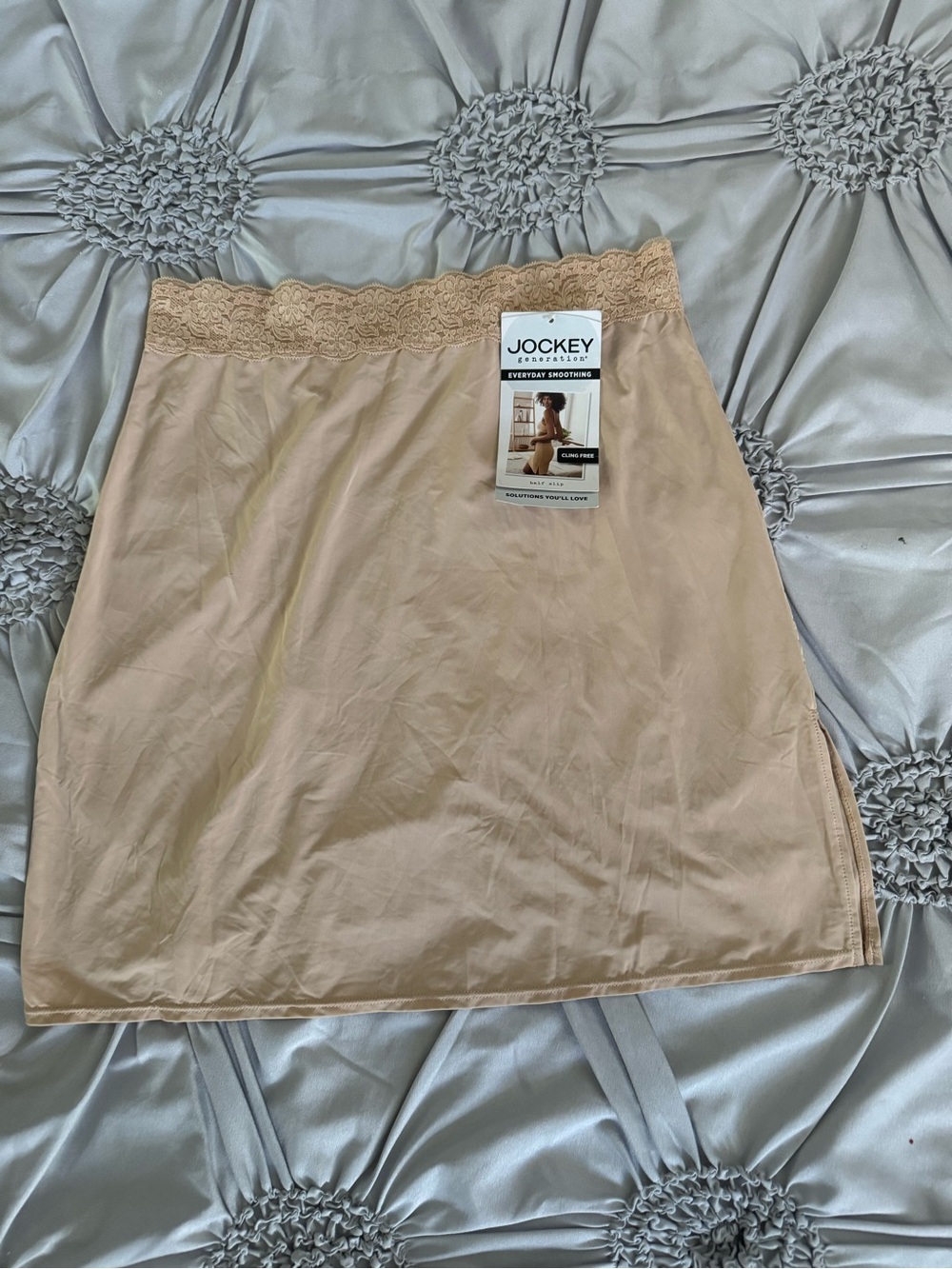 Jockey Beige Half Slip with Lace Waistband